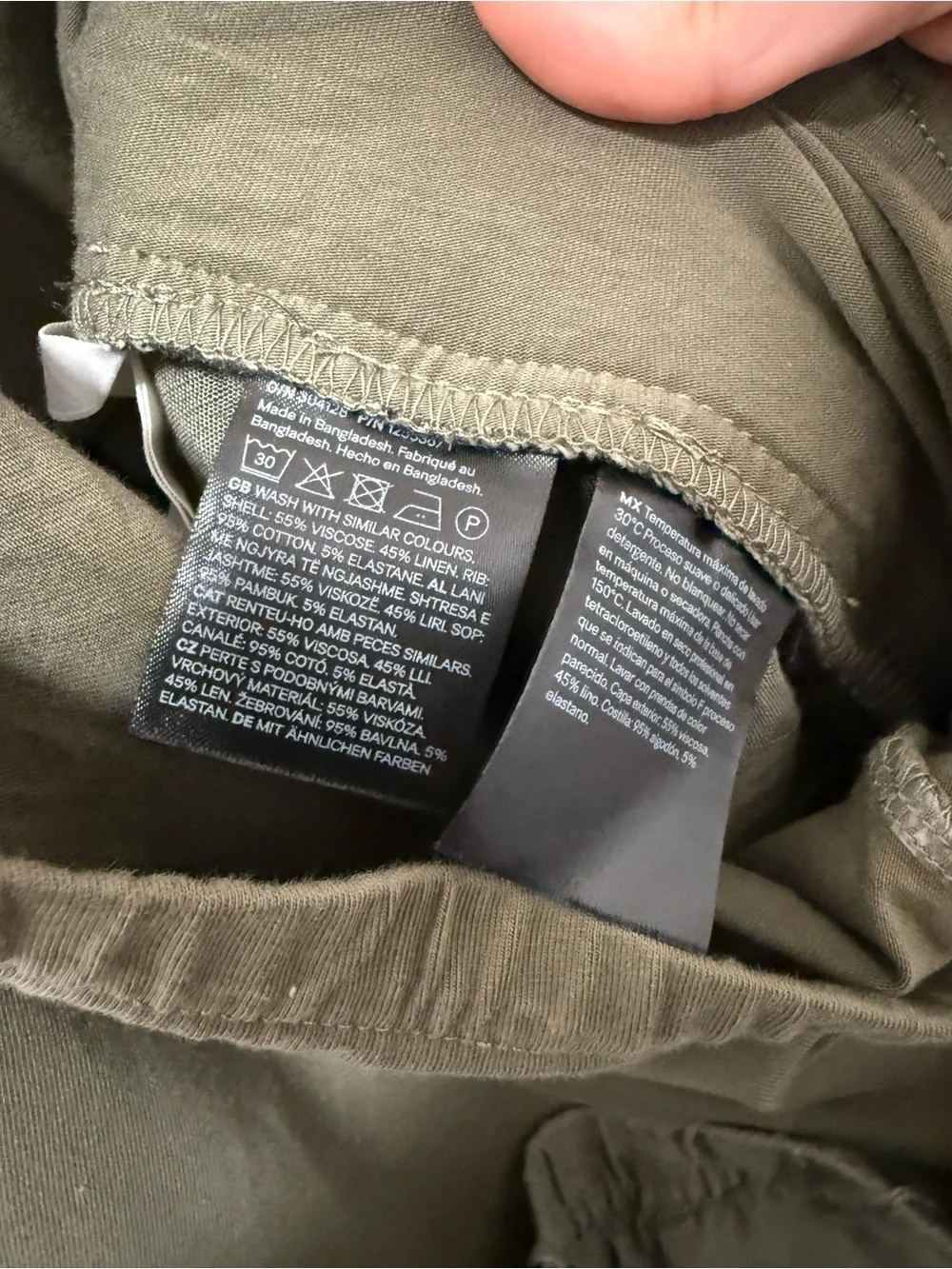 H&M women’s size L Olive Green Maternity Linen blend pants